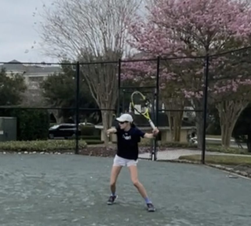 Naomi working on the lefty forehand